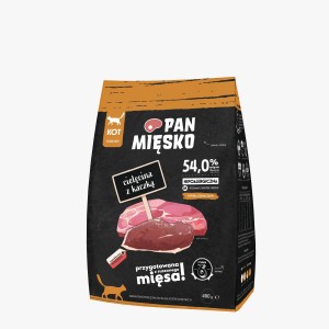 Pan Mięsko Cielęcina z Kaczką 400g, Średni Rozmiar Chrupek, Polski Producent! Nowość!    