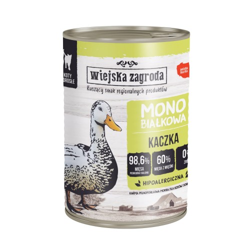 Wiejska Zagroda MONOBIAŁKOWA Kaczka 400g, Nowość!    