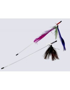 Diamond Pets Wędka 3 Pawie Piórka na Gumce, Model 9, Długość Patyczka ok. 50 cm, Polski Producent! Nowość! 