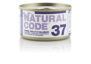 Natural Code Cat 37 Tuńczyk, Kurczak i Kałamarnica 85g, Miękka Galaretka!