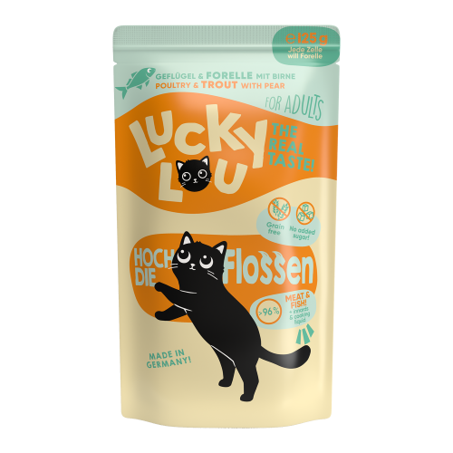 Lucky Lou Adult Drób z Pstrągiem i Gruszką 125g, Nowość!  