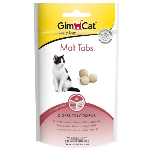 GimCat Malt Tabs 40g, Przysmaki Odkłaczające z Dodatkiem Kory Wiązu!