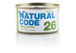 Natural Code Cat 26 Tuńczyk i Indyk w Miękkiej Galarecie 85 g