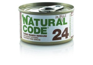 Natural Code Cat 24 Tuńczyk, Wołowina i Warzywa w Miękkiej Galarecie 85 g