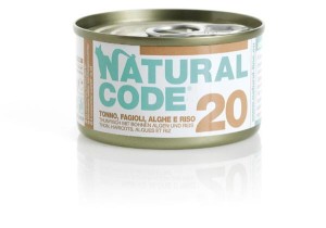 Natural Code Cat 20 Tuńczyk, Fasola i Algi w Miękkiej galaretce! 85g