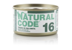 Natural Code Cat 16 Plasterki z Tuńczyka Bonito 85 g, Miękka Galaretka!