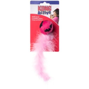Kong Cat Active Wild Tails, Różowa Lekka Grzechocząca Piłka z Ogonem Boa! Nowość!