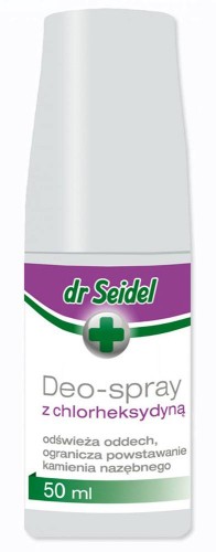 Dr Seidel Deo Spray z Chlorheksydyną 50 ml, Ogranicza Rozwój Bakterii i Odświeża Oddech! Nowość!