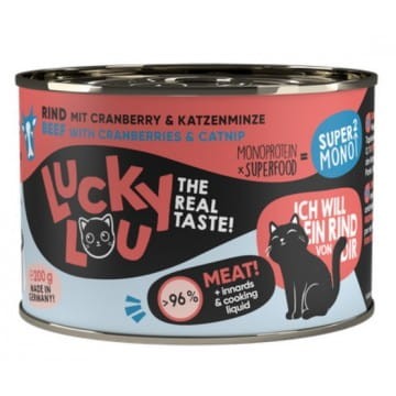 Lucky Lou SuperMono Czysta Wołowina z Topinamburem, Żurawiną i Kocimiętką 200g, Nowość! Niemiecki Producent!    