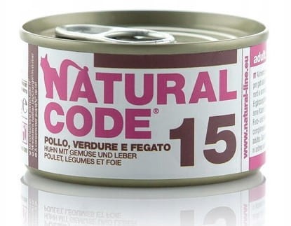 Natural Code Cat 15 Kurczak z Wątróbką i Warzywami 85 g, Miękka Galaretka! 