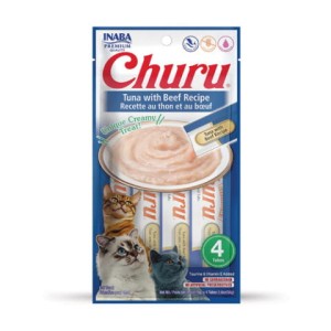 Inaba Churu Creamy Treat Tuńczyk z Wołowiną 4x14g, Kremowy Przysmak!  1 Tubka to TYLKO 6kcal!     