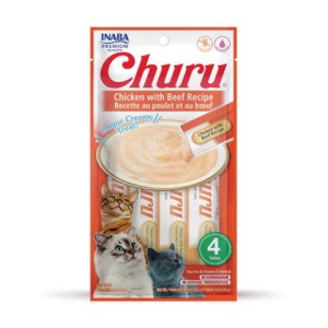 Inaba Churu Creamy Treat Kurczak z Wołowiną 4x14g, Kremowy Przysmak!  1 Tubka to TYLKO 6kcal!  Nowość!