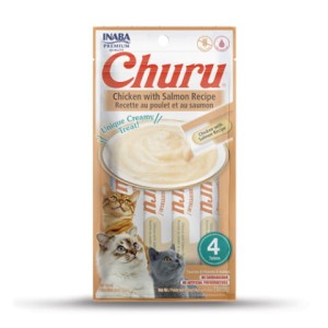 Inaba Churu Creamy Treat  Kurczak z Łososiem 4x14g, Kremowy Przysmak!  1 Tubka to TYLKO 6kcal!  Nowość!    