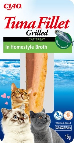 Inaba Cat  Tuna Fillet Grillowany Filet z Tuńczyka w Bulionie Domowym Homestyle 15g, Nowość!  