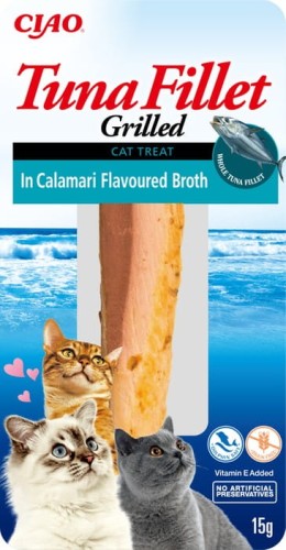 Inaba Cat Tuna Fillet, Grillowany Filet z Tuńczyka w Bulionie Z Kalmarów 15g, Nowość!      