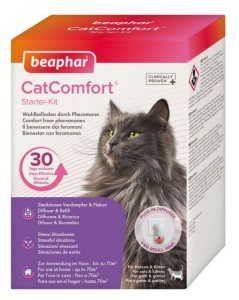 Beaphar Cat Comfort Calming Diffuser 48 ml, Analog Kocich Feromonów Policzkowych! Dyfuzor z Wkładem 48 ml! Redukcja Stresu u Kotów!