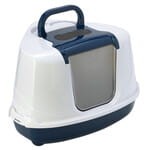 Yarro Toaleta Kuweta Kryta Narożna Flip 55,7 x 45 x 39 cm, Z Łopatką i Filtrem! Kolor Granatowy! Nowość!   