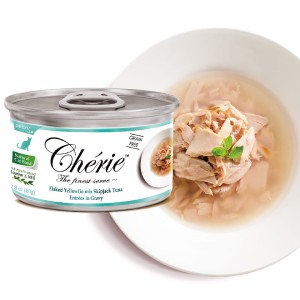 Pettric Cherie Tuńczyk Żółtopłetwy i Tuńczyk Bonito w Sosie 80g, Nowość!