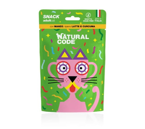 Natural Code Snack Adult Wołowina z Mlekiem i Kurkumą 60g, Nowość! 