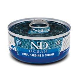N&D CAT Ocean Tuńczyk, Sardynki i Krewetki 70g, Karma Pełnoporcjowa, Nowość!