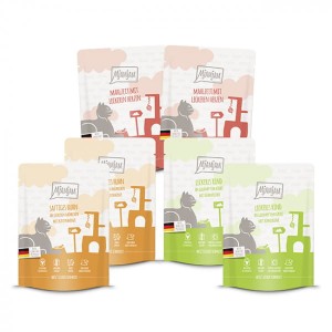 MjAMjAM Multipack Pakiet Saszetek nr 1 , 6x300g, Kurczak z Marchewką, Wołowina z Dynią i Posiłek z Sercami w Zestawie!  Nowość!