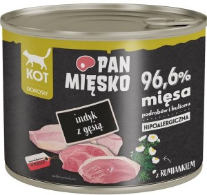 Pan Mięsko Indyk z Gęsią 200g, Duża Ilość Tauryny! Polski Producent! Nowość!  