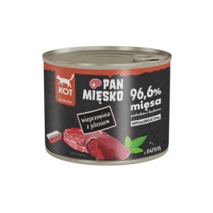 Pan Mięsko Wieprzowina z Jeleniem 200g, Duża Ilość Tauryny! Polski Producent! Nowość!   