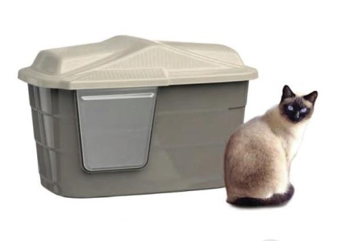 Yarro Kuweta Kryta Villa, 2 Funkcje! Kuweta Kryta Lub Domek! 57,5 x 38,5 x 37 cm, ciepły szary, Nowość!