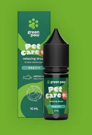 Green Paw Pet Care Olejek CBD 9% na Oleju Łososiowym 10 ml, Brak Nawet Śladowych Ilości Substancji Psychoaktywnych!  Nowość!