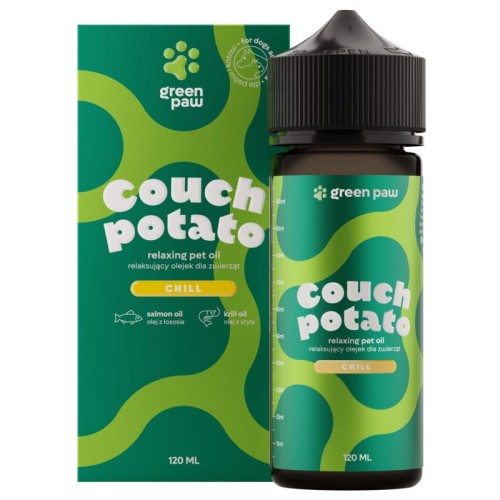 Green Paw Couch Potato Chill 120 ml, Eliminacja Stresu i Poprawa Samopoczucia, Olej z Łososia i Olej z Kryla w Składzie! Nowość! 