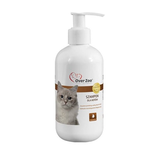 Over Zoo Szampon Dla Kotów 250 ml, Z Olejkiem z Avokado i Wyciągiem z Waleriany! Również Dla Skóry Wrażliwej! Nowość!