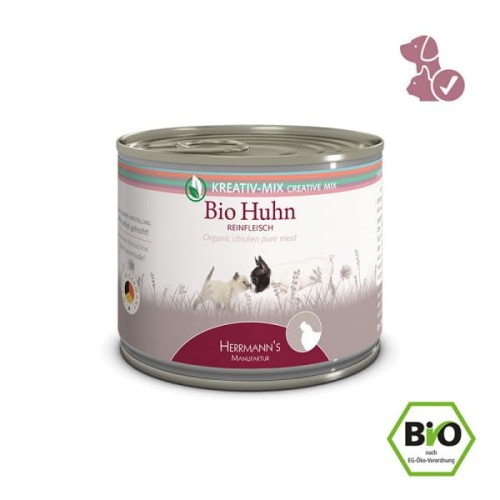 Herrmann's CZYSTE MIĘSO Bio Kurczak 200g, 100% Ekologicznego Kurczaka w Sosie Własnym, Bez Dodatków! Nowość!
