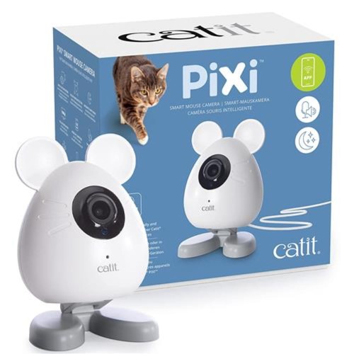 Catit Pixi SMART Kamera W Kształcie Myszki, 7x7x9,7 cm, Wi-Fi, Biała, Co Robi Twój Kot Gdy Cię Nie Ma? Oglądaj Na Żywo Lub Nagrywaj! Działa Indywidualnie i Łączy Się Z Innymi Urządzeniami Pixi SMART! Nowość!