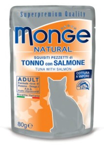 Monge Natural Tuńczyk z łososiem w galarecie saszetka 80 g