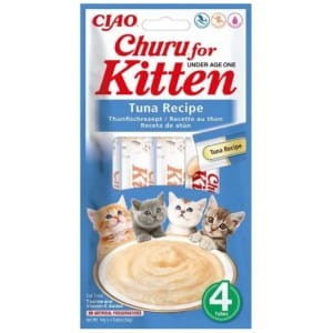 Inaba Churu Creamy Treat KITTEN Tuńczyk 4x14g, Kremowy Przysmak Dla Kociąt! Zdrowe Kwasy DHA i EPA Oraz Tauryna Dla Prawidłowego Rozwoju! Nowość! 