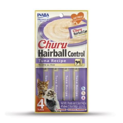 Inaba Churu Creamy Treat  HAIRBALL Tuńczyk 4x14g, Kremowy Przysmak Odkłaczający! Nowość!