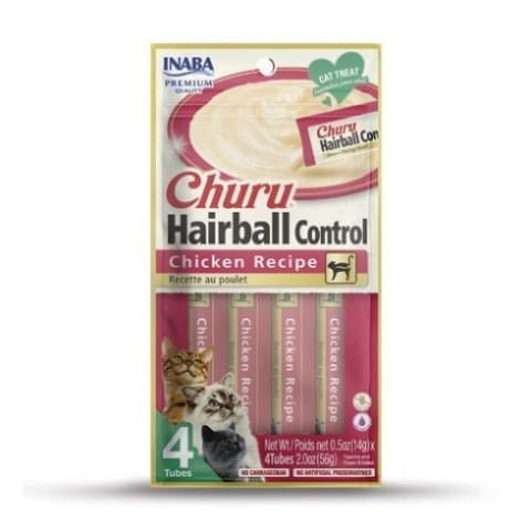 Inaba Churu Creamy Treat  HAIRBALL Kurczak 4x14g, Kremowy Przysmak Odkłaczający! Nowość! 