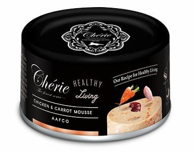 Pettric Cherie Healthy Living Series Mousse Delikatny Mus z Kurczaka z Marchewką 80g, Kompletny i Zbilansowany! Nowość! 