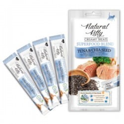 Pettric Natural Kitty Creamy Treat Kremowy Przysmak Tuńczyk z Nasionami Chia 4x12g, Nowość!
