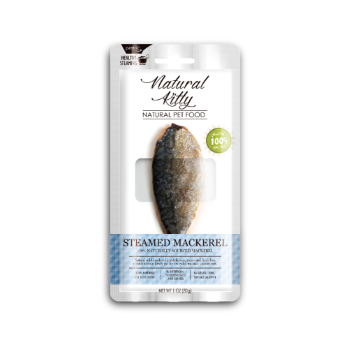 Pettric Natural Kitty Steamed Mackerel Czysty Filet z Makreli Gotowany Na Parze 30 g, Nowość!  