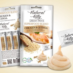 Pettric Natural Kitty Creamy Treat Kremowy Przysmak Kurczak z Quinoa 4x12g, Nowość!  