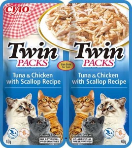 Inaba Cat TWIN PACKS - Kurczak, Tuńczyk i Przegrzebki 2x40 g, Ponownie w Sprzedaży!