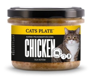 Cats Plate Kurczak 180 g, Polski Producent, BEZ Mięsa Oddzielanego Mechanicznie!