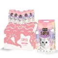 Kit Cat Soya Clump Confetti 3,8 l/2,5 kg, Żwirek Sojowy Zbrylający Pellet z Możliwością Wyrzucania Do Toalety! Delikatny Dla Kocich Łapek i Kolorowy! Delikatny Zapach! Kształt Zapobiega Wynoszeniu Żwirku z Kuwety! Nowość! Korzystny ZESTAW 6x3,8l! 