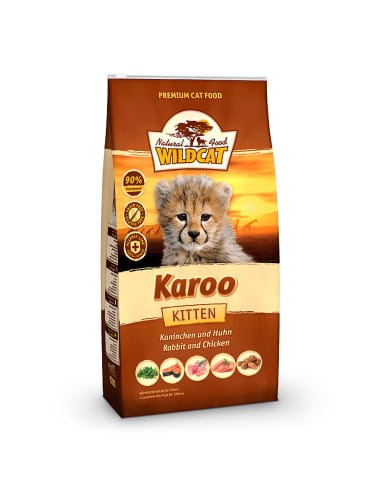 Wildcat Natural Food Karoo Kitten 500g, Stworzona Na Podstawie Naturalnej Diety Kociego Drapieżnika! Wsparcie Flory Jelitowej! Dodatek Superfoods: Trawy Jęczmiennej i Topinamburu! Nowość!