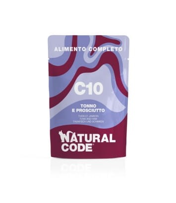 Natural Code Complete C10 Tuńczyk i Szynka 70g, Kompletna i Zbilansowana! Delikatne i Miękkie Mielone Mięso! Nowość!