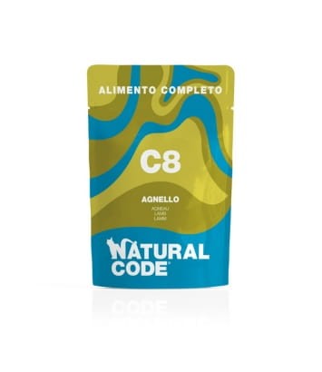 Natural Code Complete C8 MONOBIAŁKOWA Jagnięcina 70g, Kompletna i Zbilansowana! Delikatne i Miękkie Mielone Mięso! Nowość!  