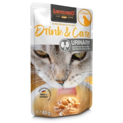 Leonardo Drink & Care Urinary Napój z Mięsem Kurczaka 40g, Nowość! Dodatek Tauryny! Wsparcie Układu Moczowego!