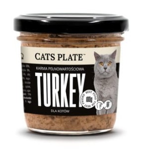 Cats Plate Indyk 100 g, Polski Producent, BEZ Mięsa Oddzielanego Mechanicznie!