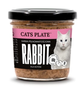 Cats Plate Królik 100 g, Polski Producent, BEZ Mięsa Oddzielanego Mechanicznie!